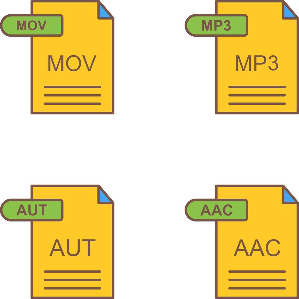 MOV and MP3 Icon vector