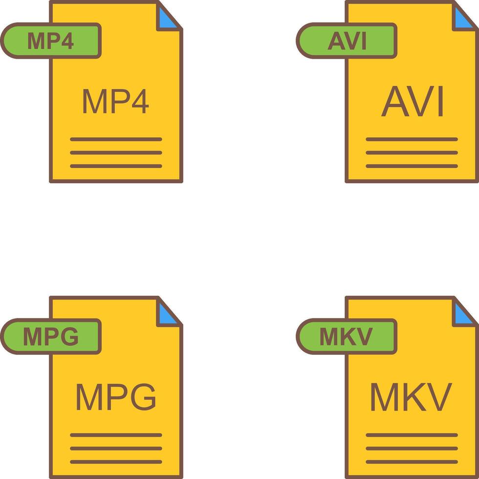 MP4 and AVI Icon vector