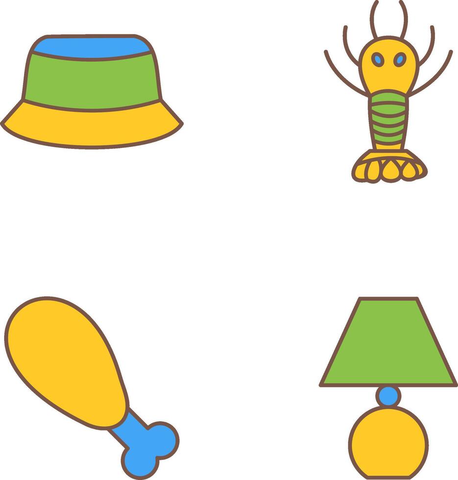 Men Hat and Lobster Icon vector