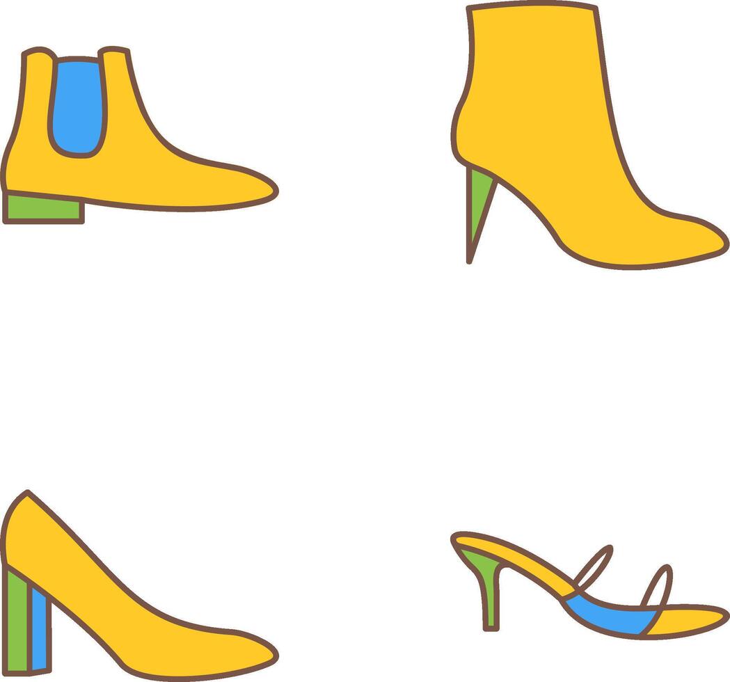 Men Boots and high heels Icon vector