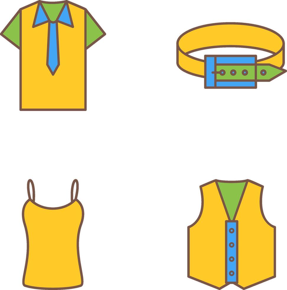 Shirt and Tie and Belt Icon vector