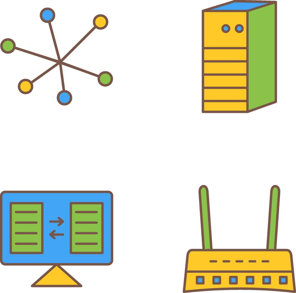 Internet and Server Network Icon vector