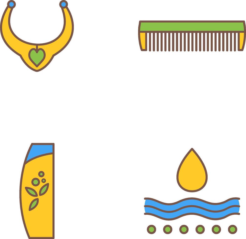 Necklace and Comb Icon vector