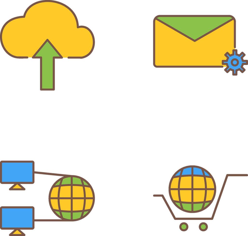 Upload to Cloud and Message Settings Icon vector