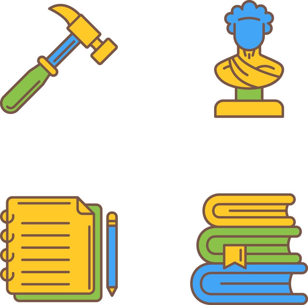 Hammer and Statue Icon vector