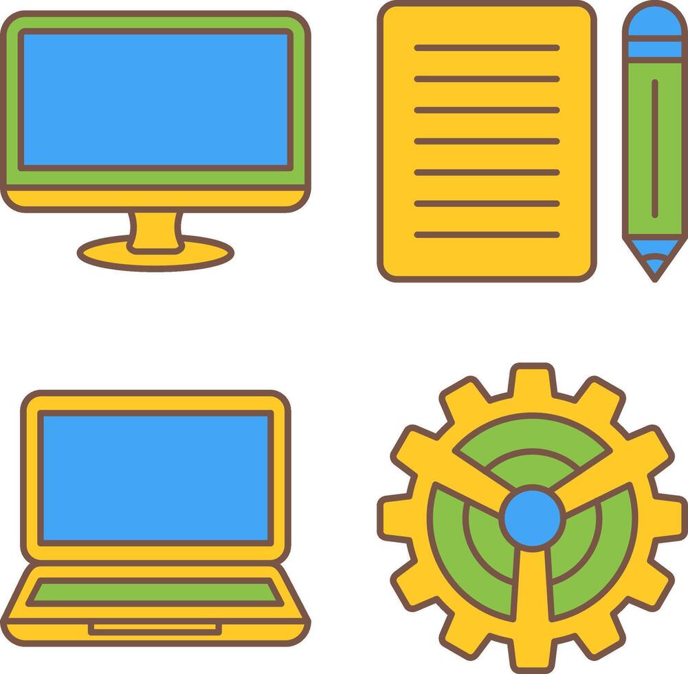 Monitor and Note Icon vector