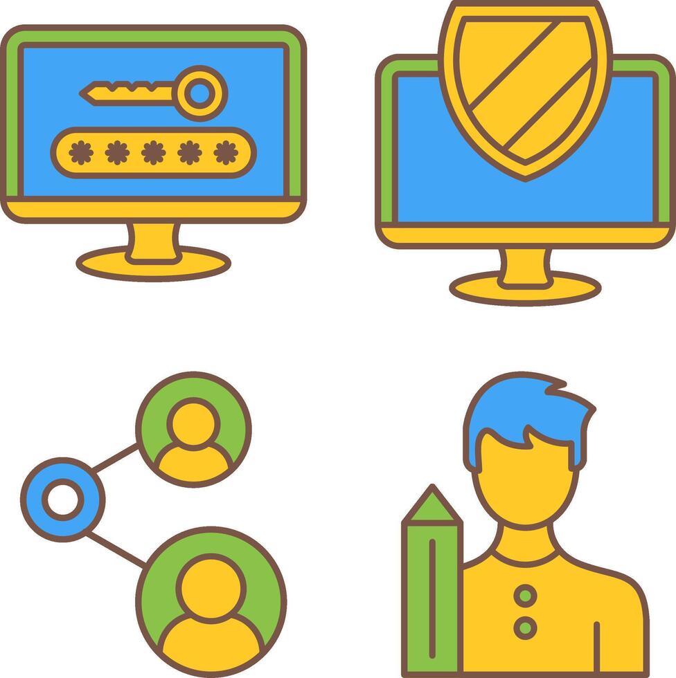 Password and Shield Icon vector
