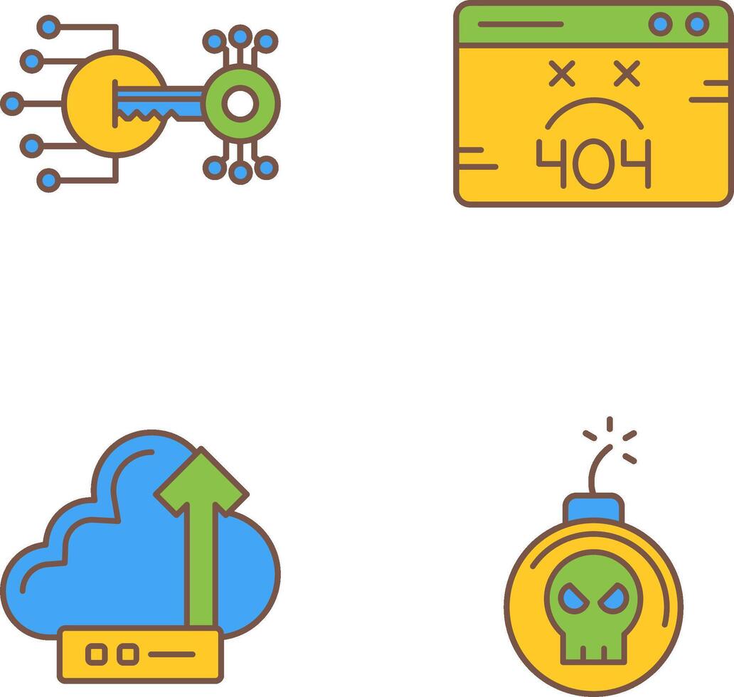 Encryption and 404 Error Icon vector