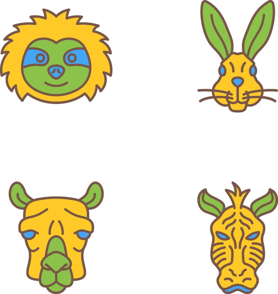 Sloth and Rabbit Icon vector