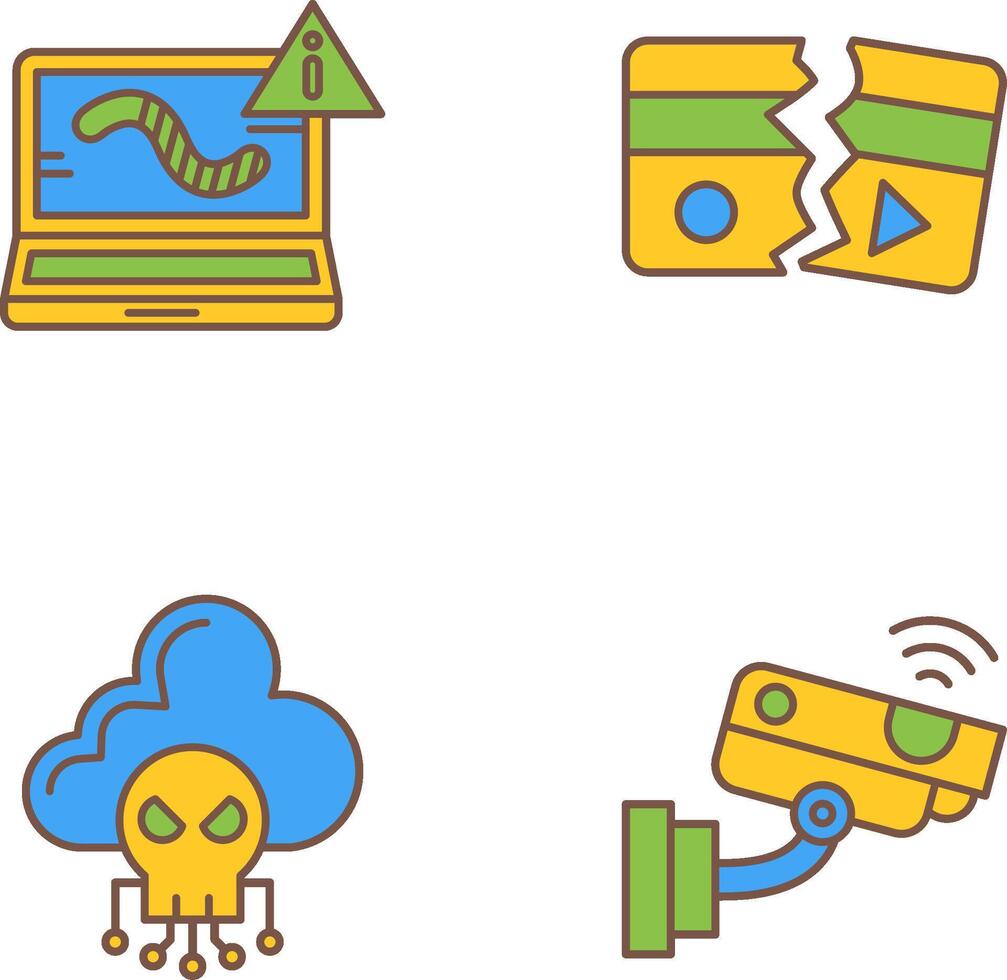 Worm and Broken Icon vector