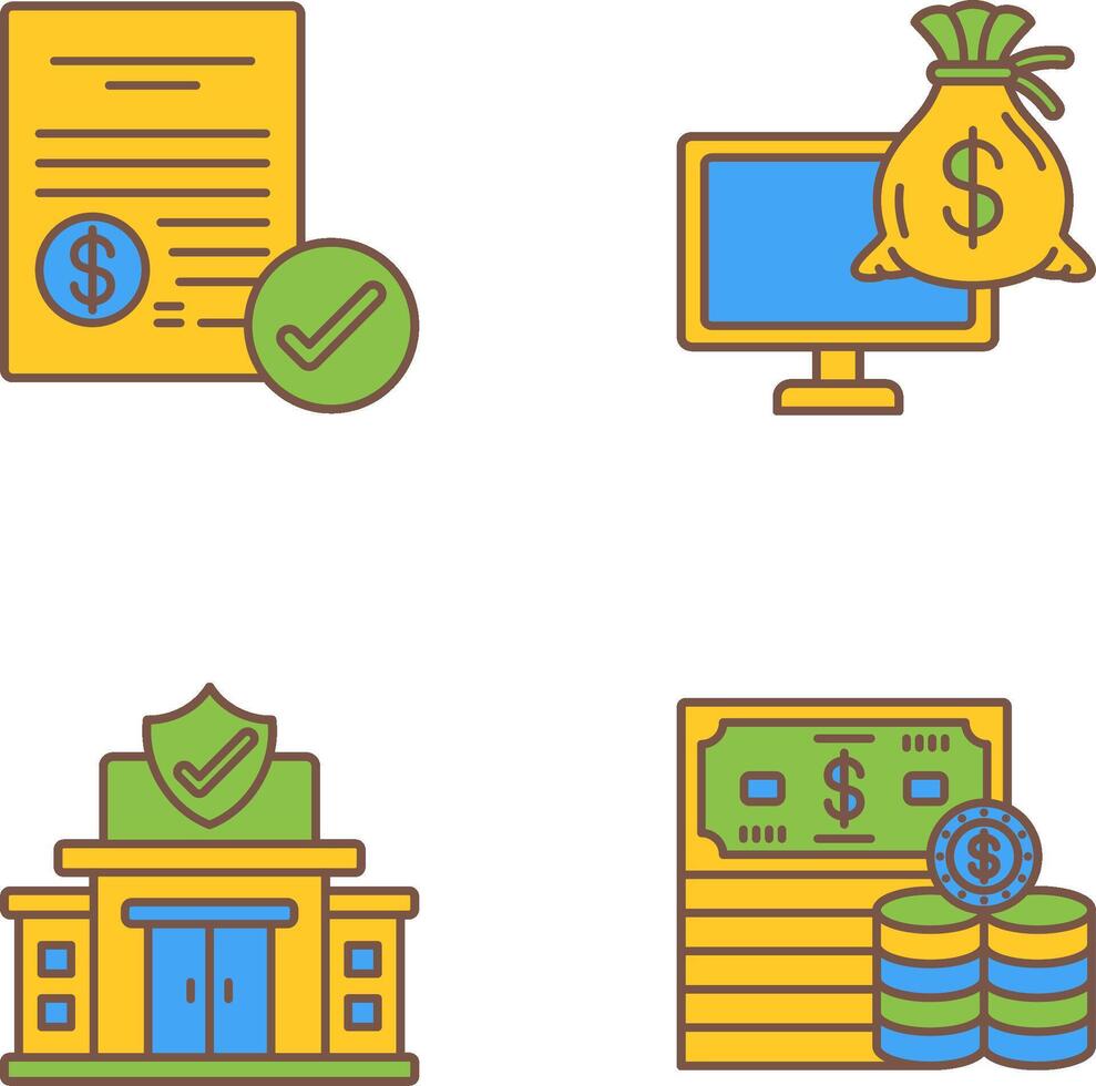 Paid and Online Loan Icon vector