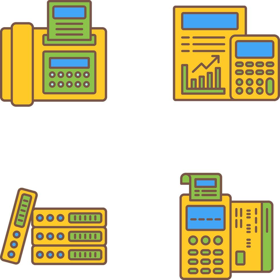 Fax and calculating Icon vector