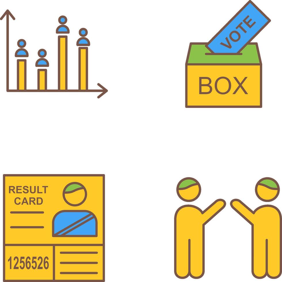 Giing Vote and Candidate and Graph Icon vector