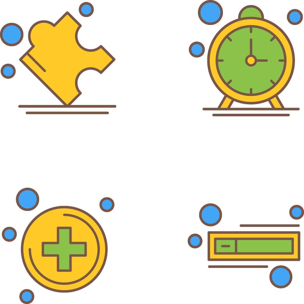 Puzzle and Stop Watch Icon vector