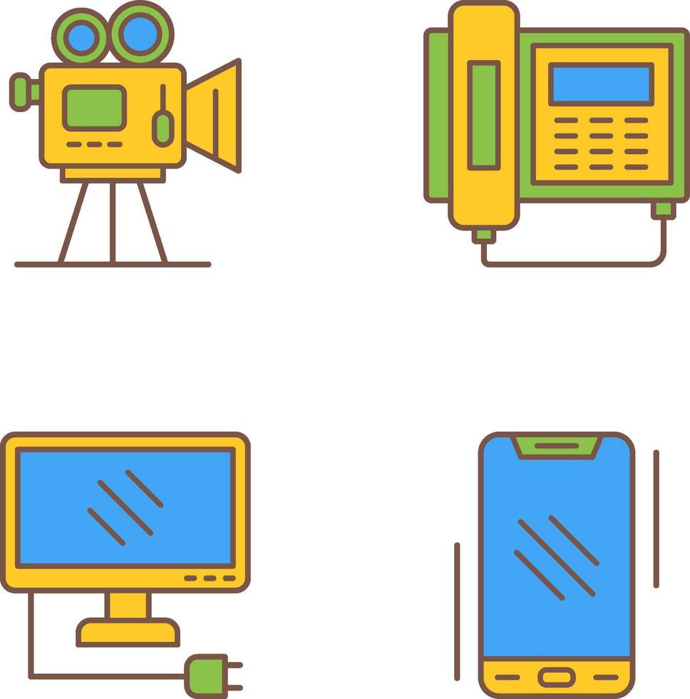 Movie camera and Telephone Icon vector