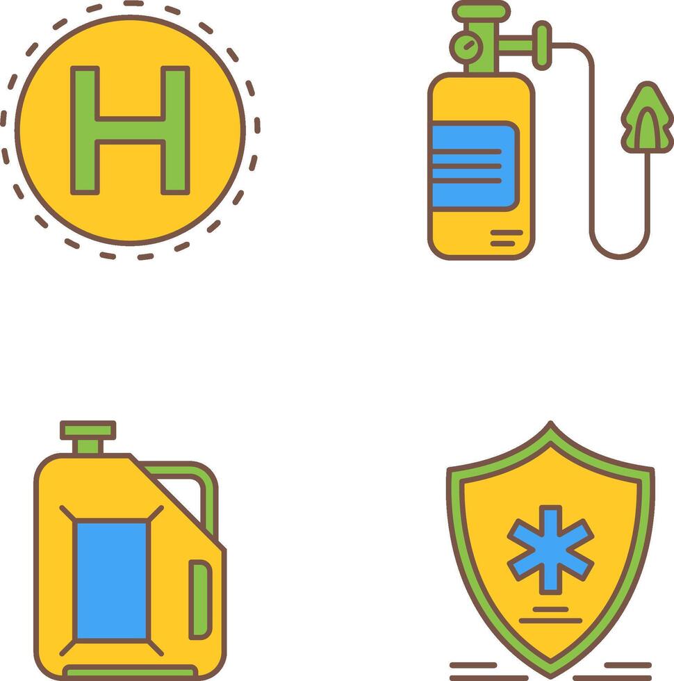 Helipad and Oxygen Icon vector