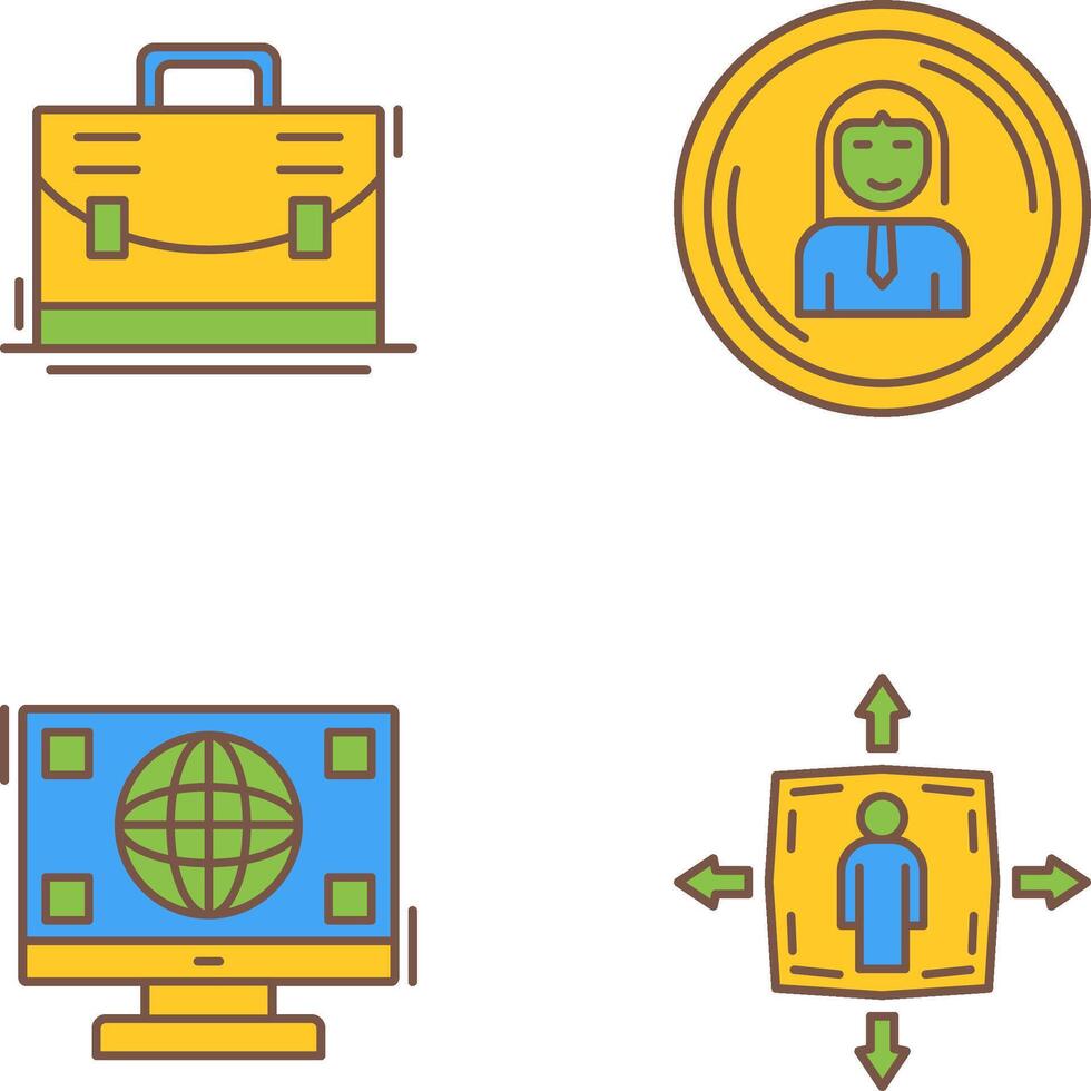 Briefcase and User Icon vector