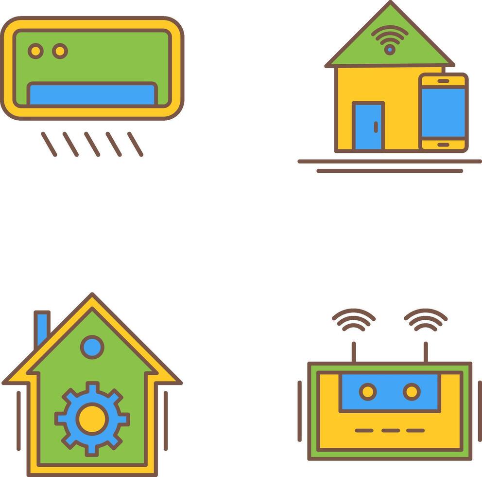 Air Conditioner and Home Automation Icon vector