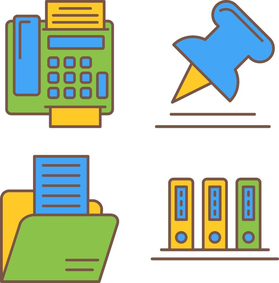 Fax Machine and Pin Icon vector
