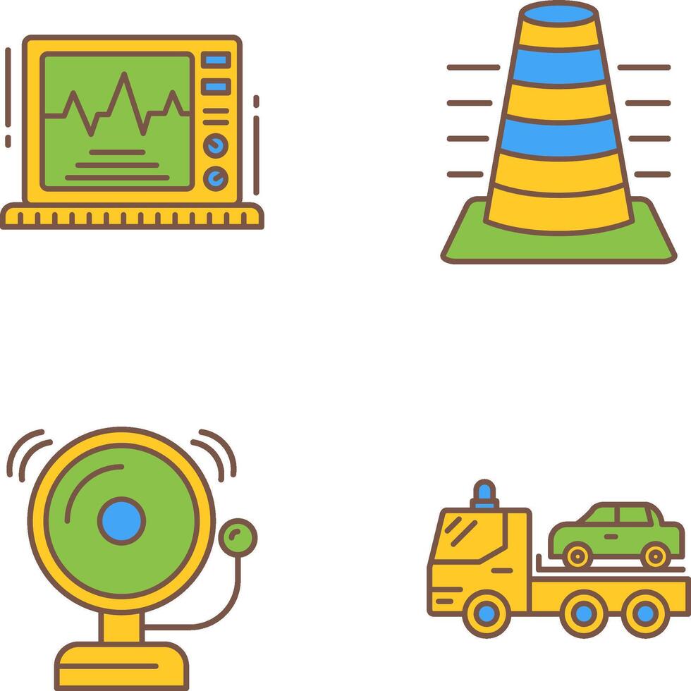 noray y ekg monitor icono vector