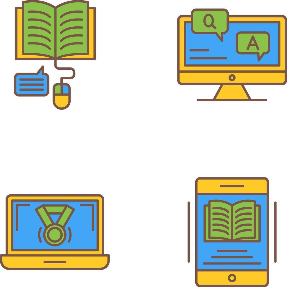 Online Learning and Faq Icon vector