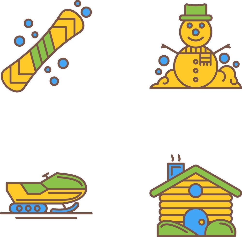 Snowboard and Snowman Icon vector