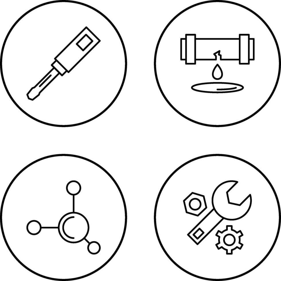 Screwdriver and Leak Icon vector
