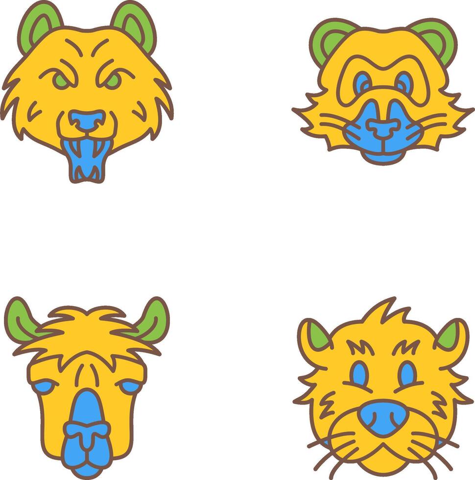 Bear and Ferret Icon vector