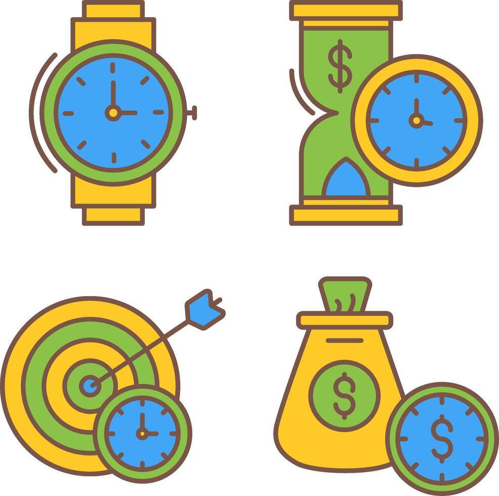 Wrist Watch and Time is Money Icon vector