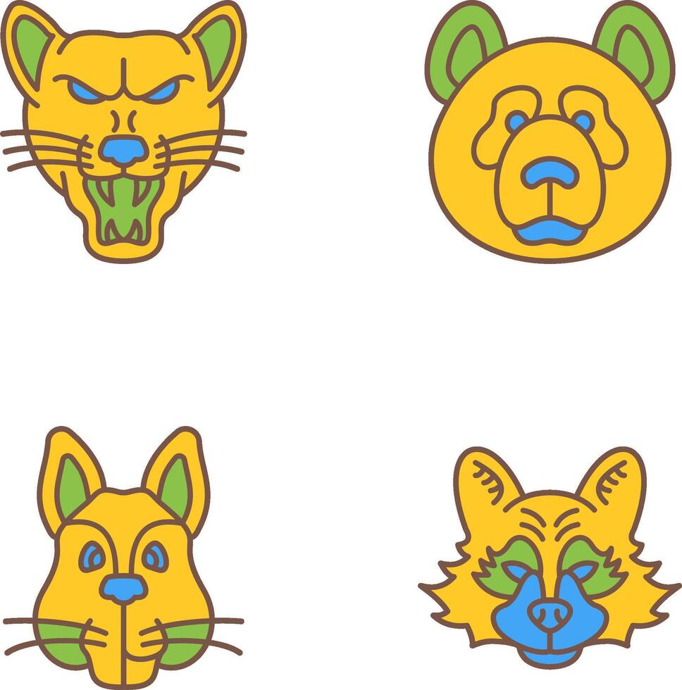 Wolf and Panda Icon vector