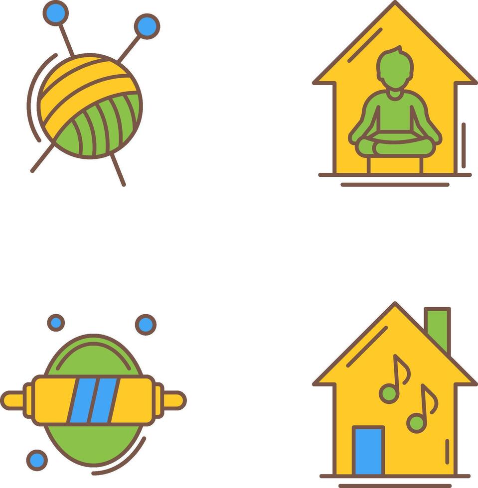 Knitting and Yoga At home Icon vector