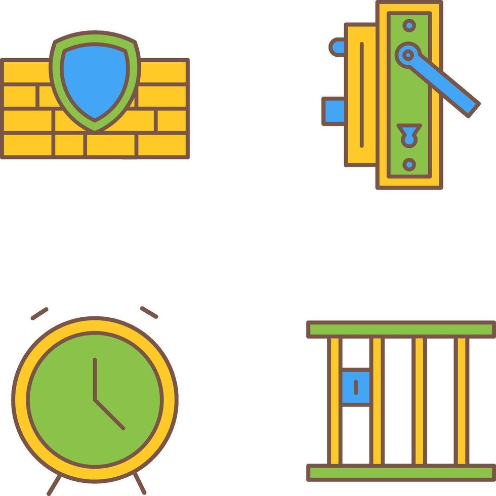 Firewall and Door Handle Icon vector