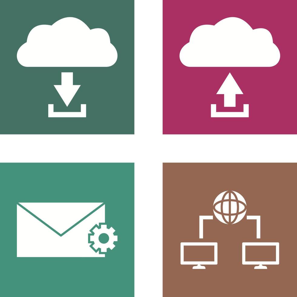 download from cloud upload to cloud Icon vector