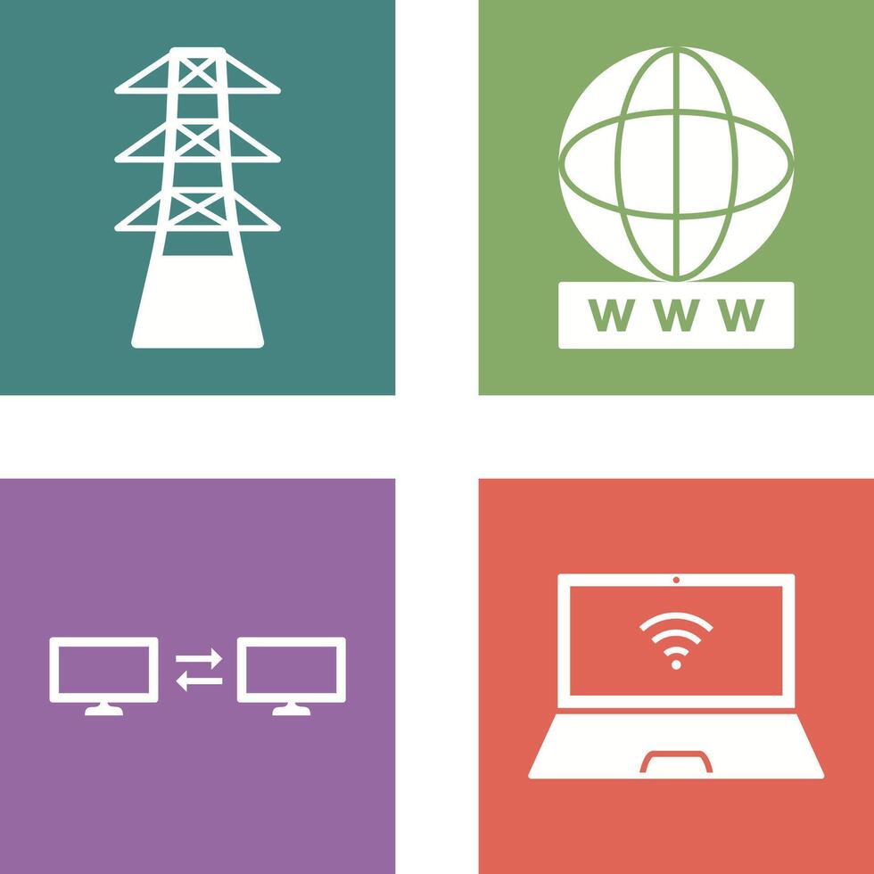 tower and world wide web Icon vector