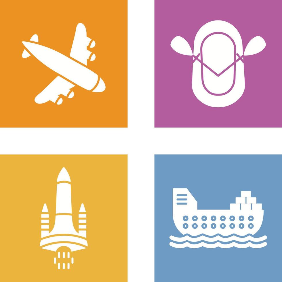 Landing Airplane and Dinghy Icon vector