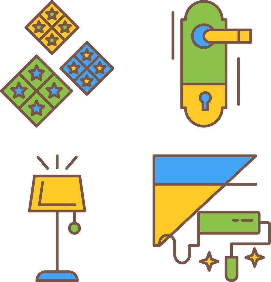Tiles and Doorknob Icon vector