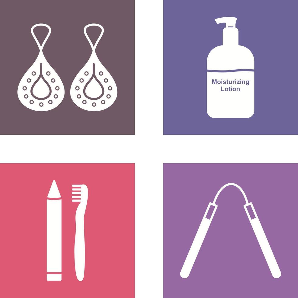 Earring and Lotion Icon vector