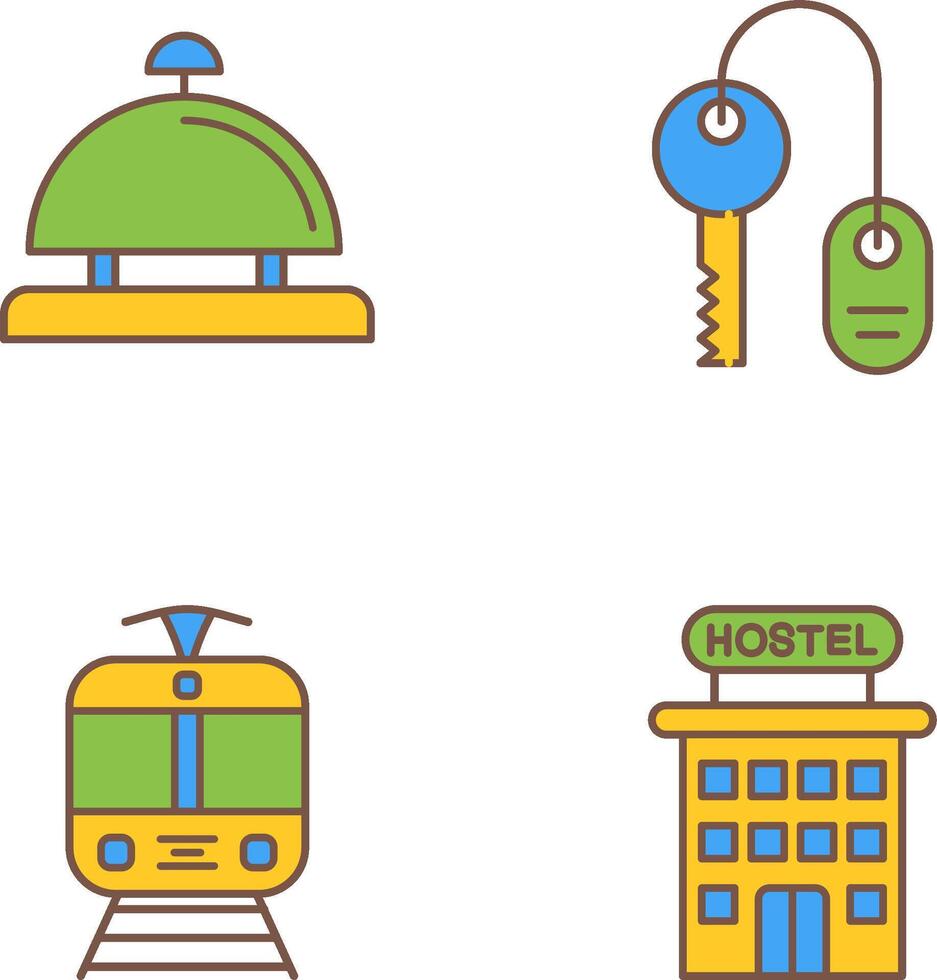 Room key and Desk Bell Icon vector