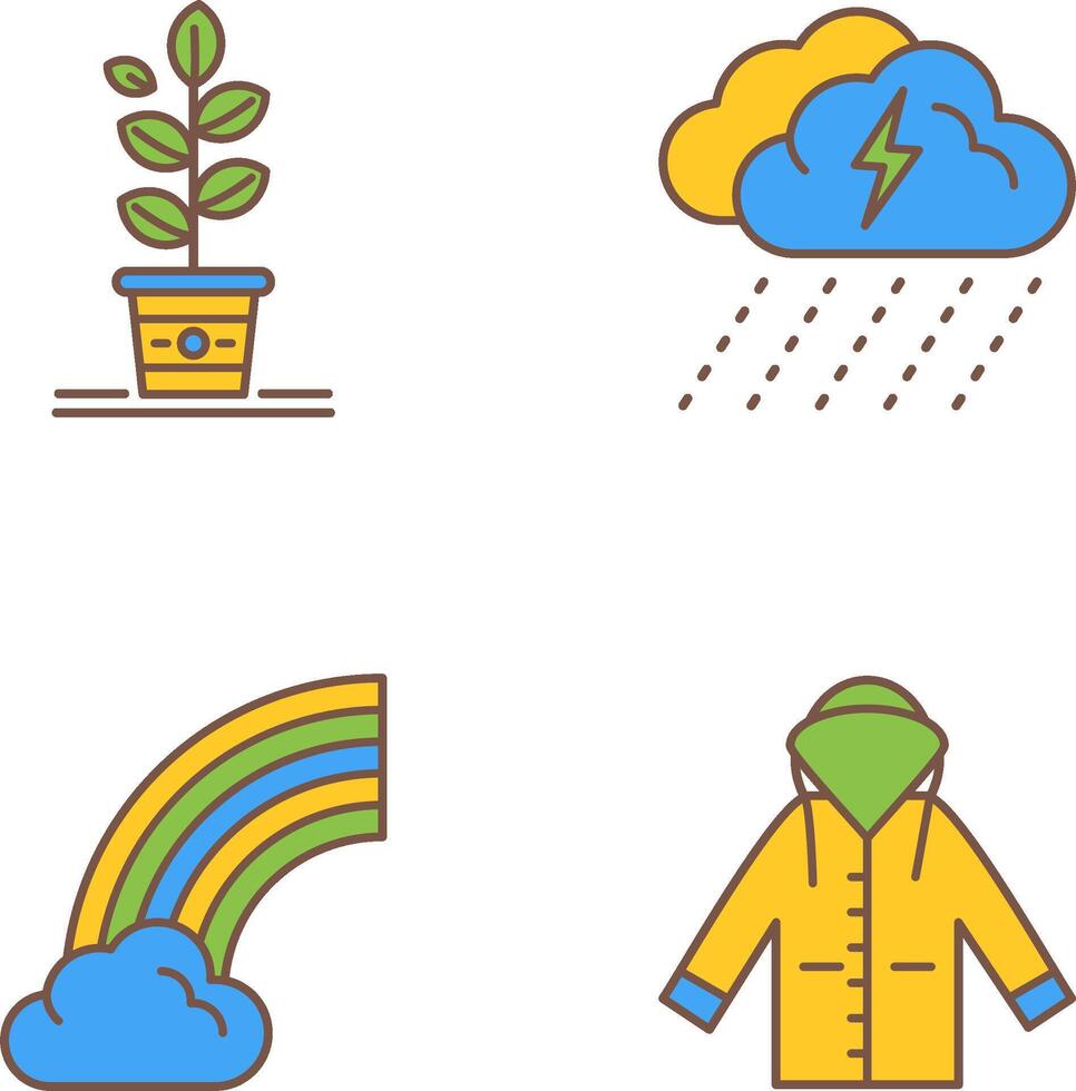 Planting and Rainy Day Icon vector