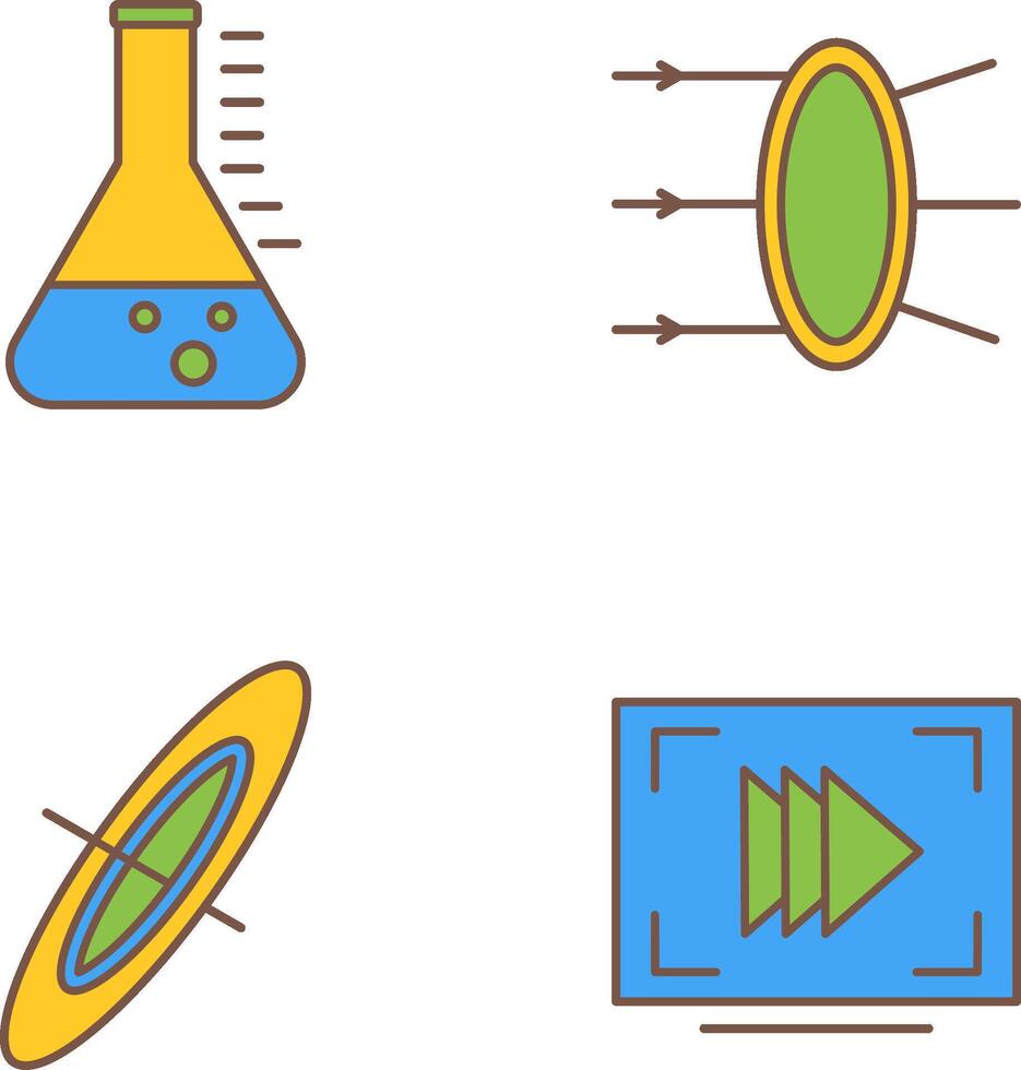 Refraction and beaker Icon vector