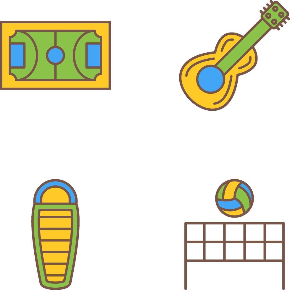 Football and Guitar Icon vector
