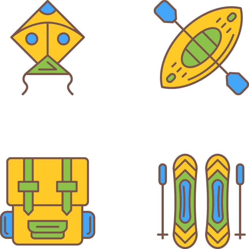 Kite and Kayak Icon vector