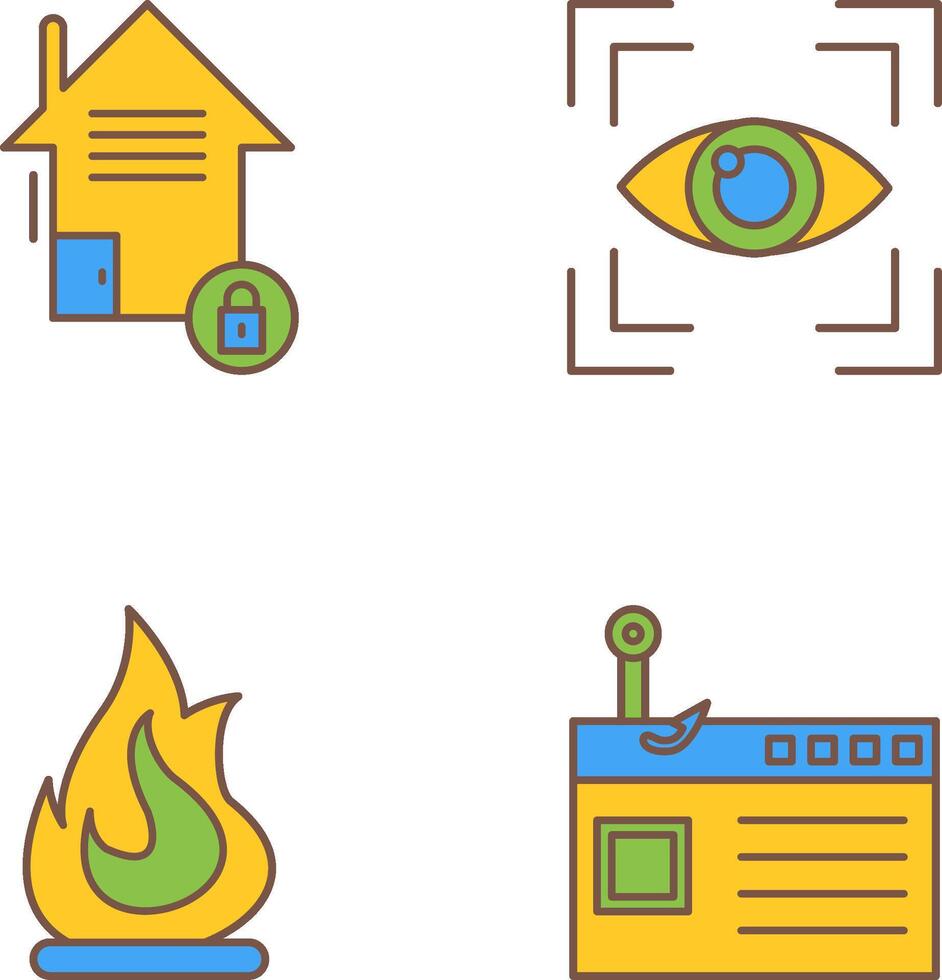 Real Estate and Eye Scan Icon vector