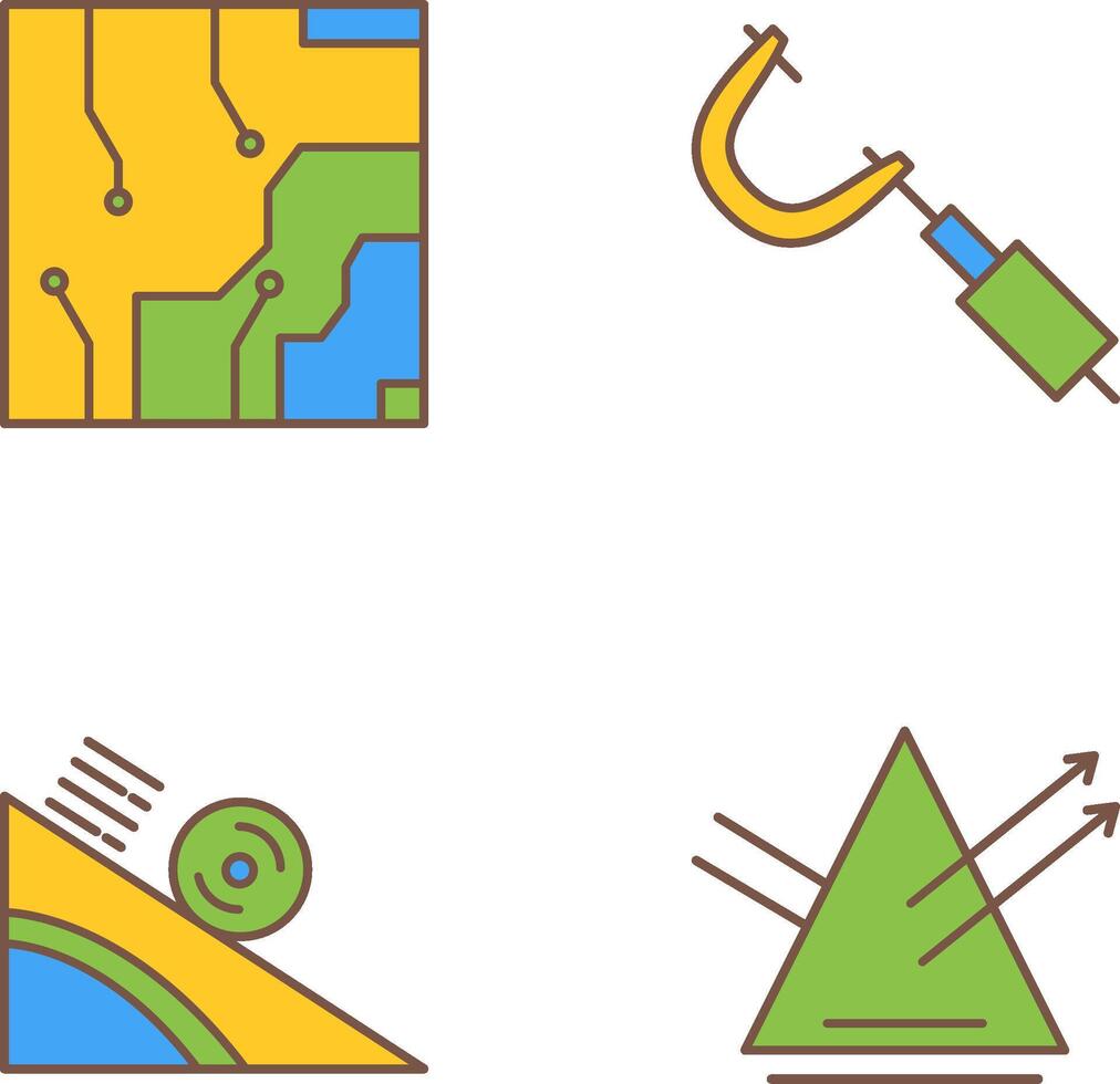 Electrical circuit and Micrometer Icon vector