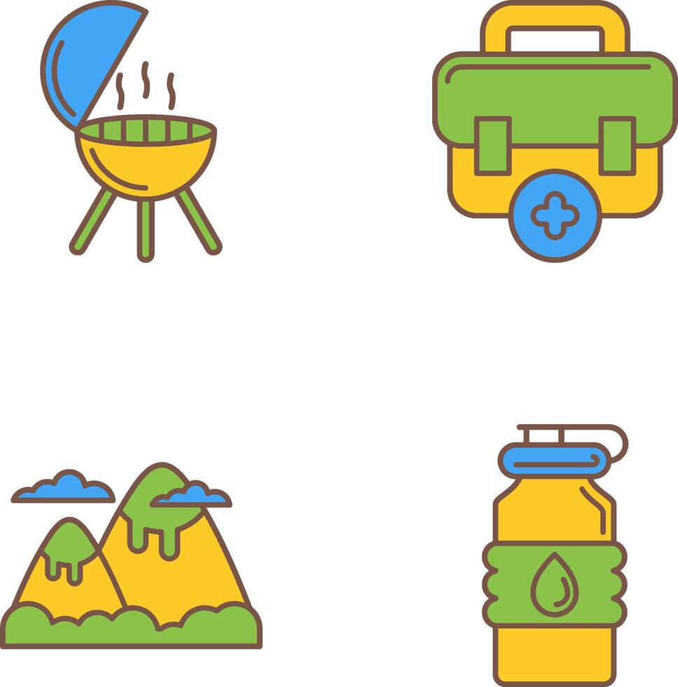 barbacoa y primero ayuda icono vector