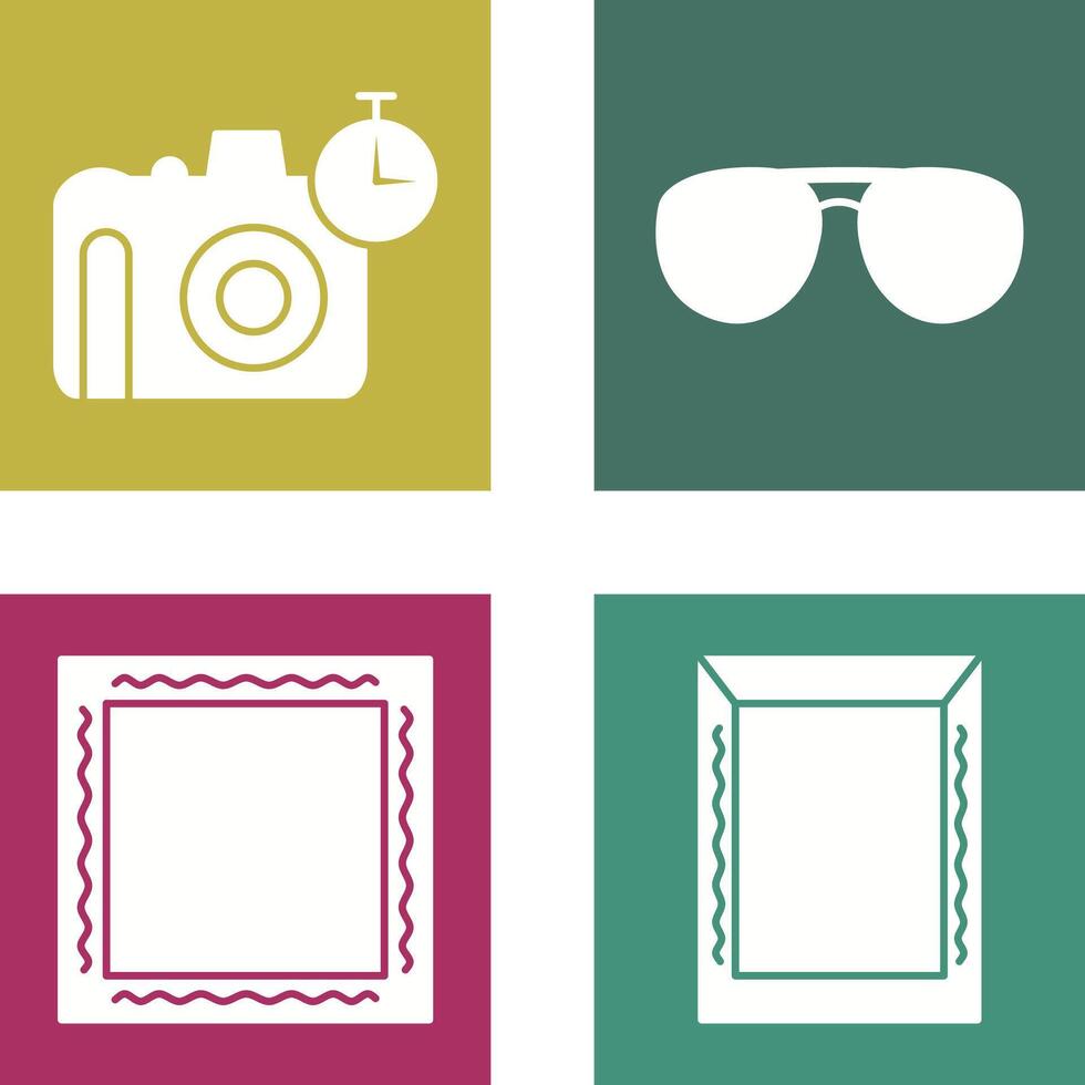 glasses and timer on camera Icon vector