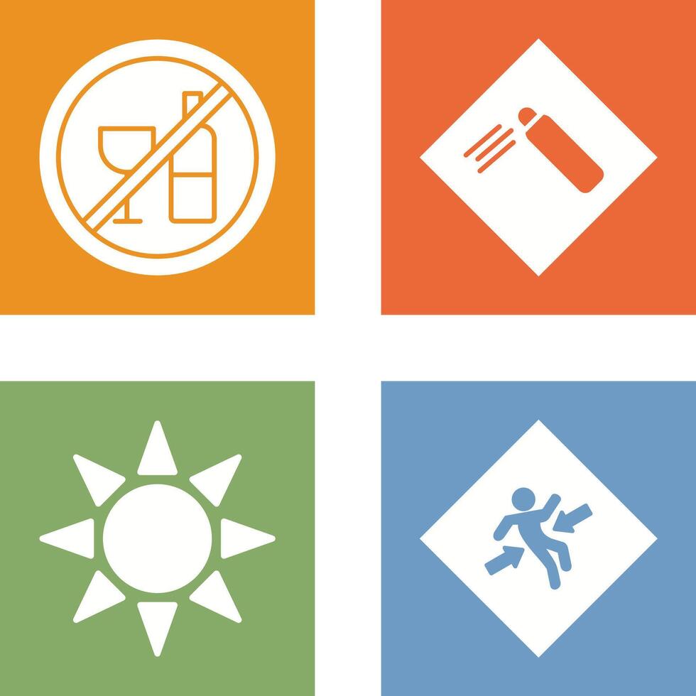 Pressurized cylinder And no drinking Icon vector