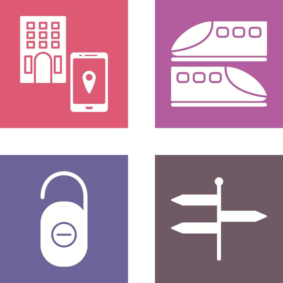 find hotel and train Icon vector