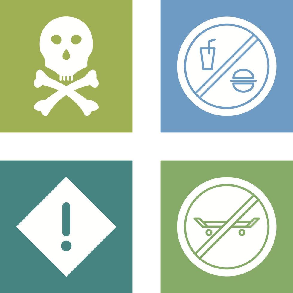 death sign and no foods or drink Icon vector