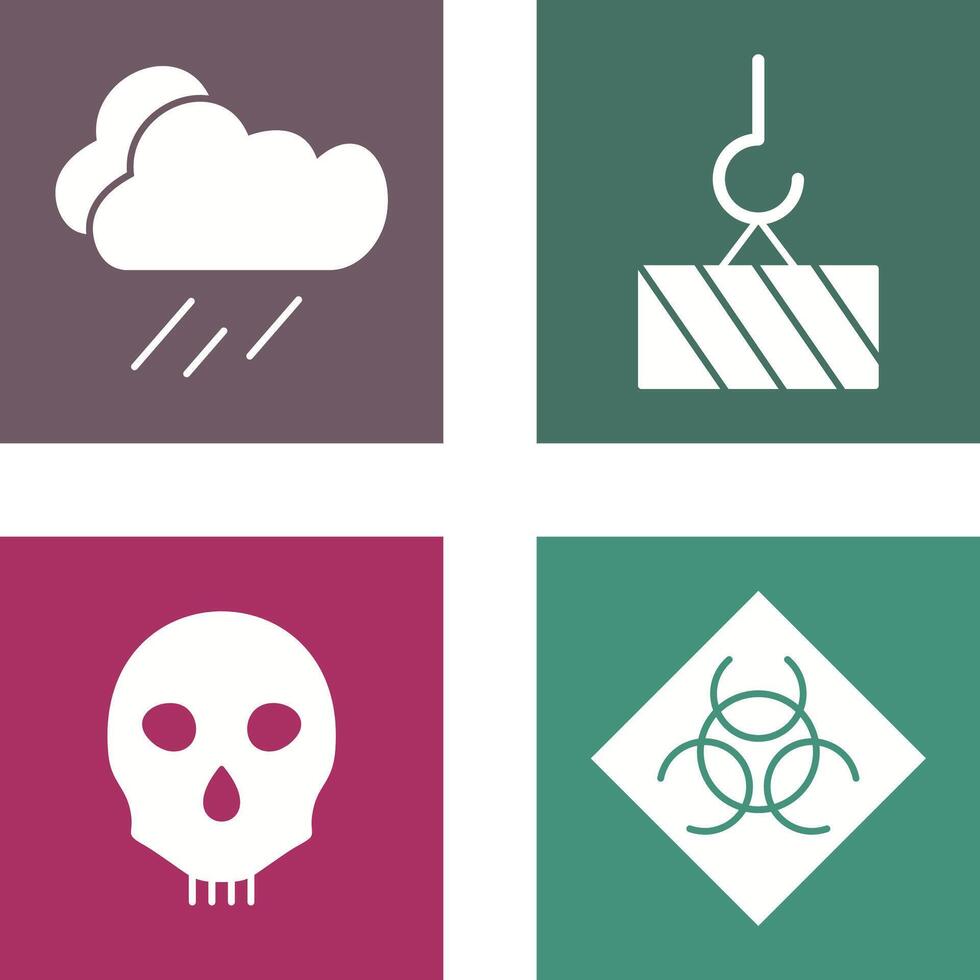rain and heavy machinery Icon vector